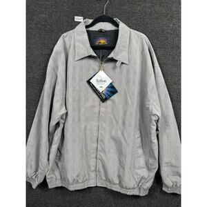 Sun Mountain Golf Windbreaker Jacket Men XXL Gray Plaid Full Zip Long Sleeve NWT
